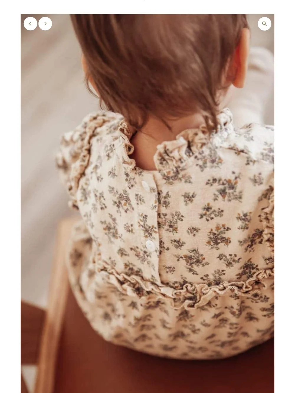 Floral Ruffle Baby One-Piece in Cream